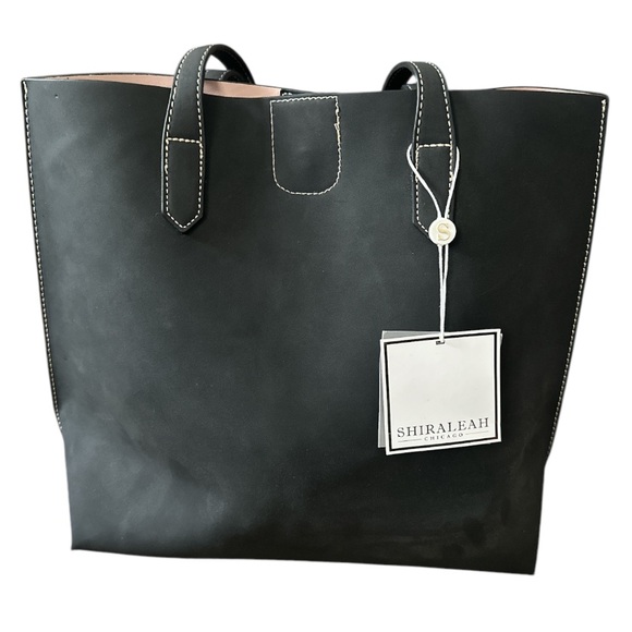 Shiraleah Chicago Blair Day Black Suede Tote - Picture 2 of 6